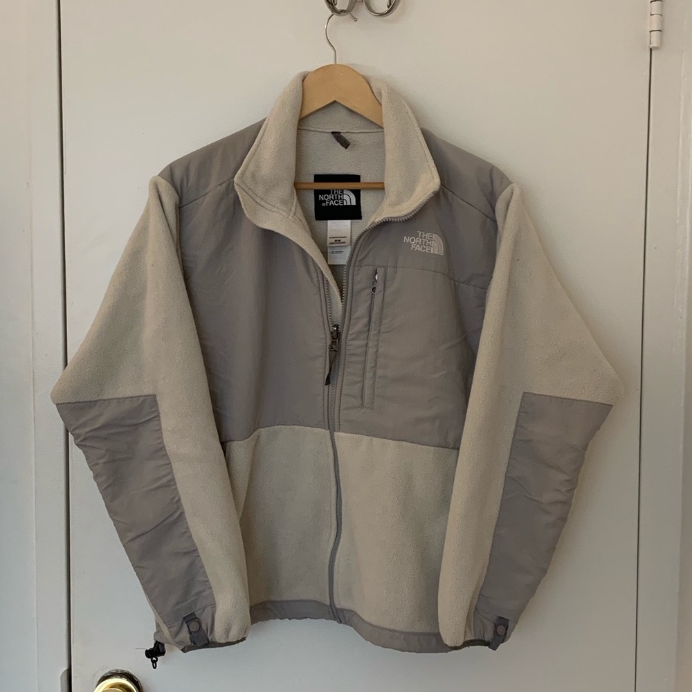North Face Denali Fleece in Cream/Gray